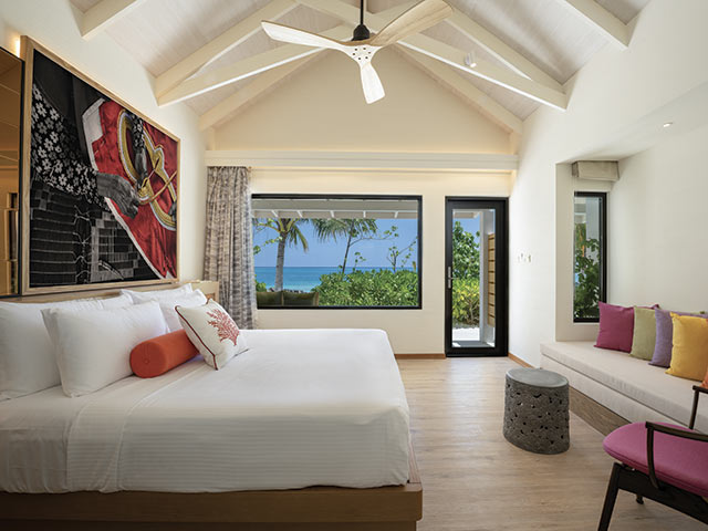 OBLU XPERIENCE AILAFUSHI BEACH VILLA BEDROOM WITH VIEW Gallery