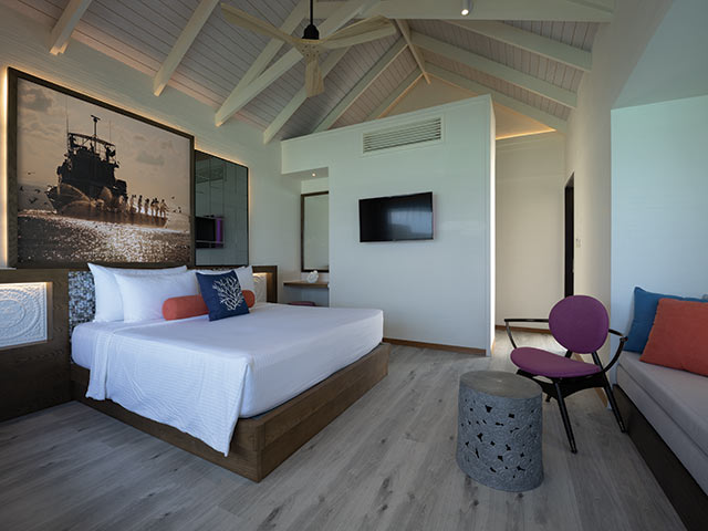 OBLU XPERIENCE AILAFUSHI WATER VILLA BEDROOM Gallery